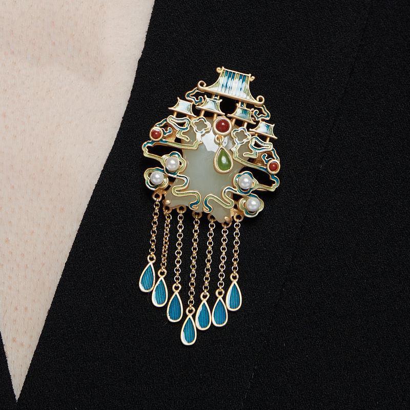 Blucome Качественная эмалированная медная брошь в стиле ретро, ​​заколки с кисточками для женщин и мужчин, костюм, шарф, булавки для хиджаба, подарки