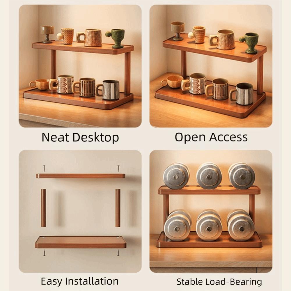 Freestanding Countertop Organizer Shelf Easy Access Tabletop Cup Holder Kitchen Use