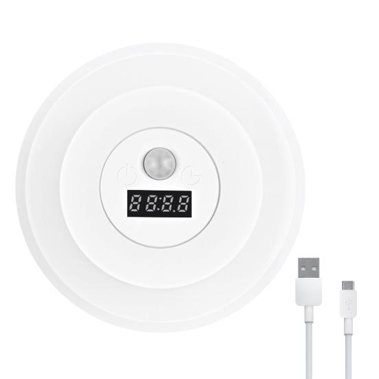 Светодиодный ночник с датчиком движения и цифровыми часами, 3 цветовые температуры, плавная регулировка яркости, ночник с активацией движением