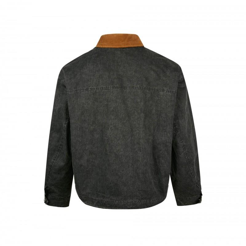 Mens Vintage Washed Cotton Blend Jacket Loose Fit Casual Outerwear