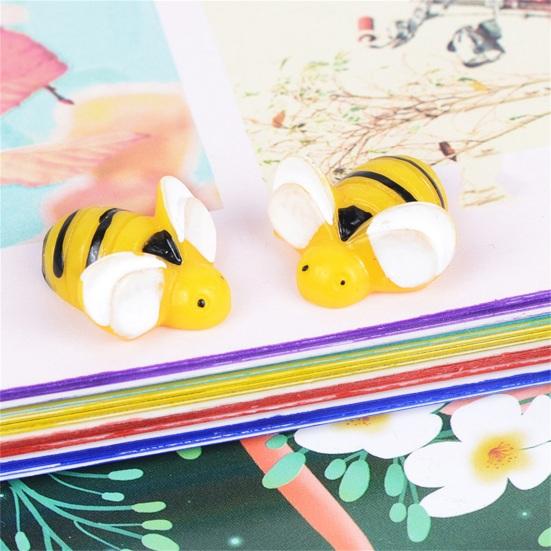 10 шт., Миниатюрный декор из смолы в форме пчелы, яркий цвет, DIY, изысканные Мультяшные животные, миниатюрные аксессуары для рукоделия