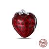Charms Copper Red Zircon Strawberry Bead Charms Fit Original Charm Bracelet Necklace Beads Diy Jewerlry Accessories