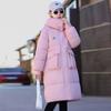 Средние и длинные хлопковые утепленные куртки для женщин. Новая корейская версия утепленных курток до колен, утолщенные простые куртки на зиму