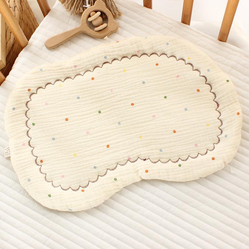 Подушка в стиле INS для новорожденного ребенка из марли в форме облака, U-образная подушка с хлопковым наполнителем, наволочка для детской подушки, коврик против срыгивания, плоская подушка