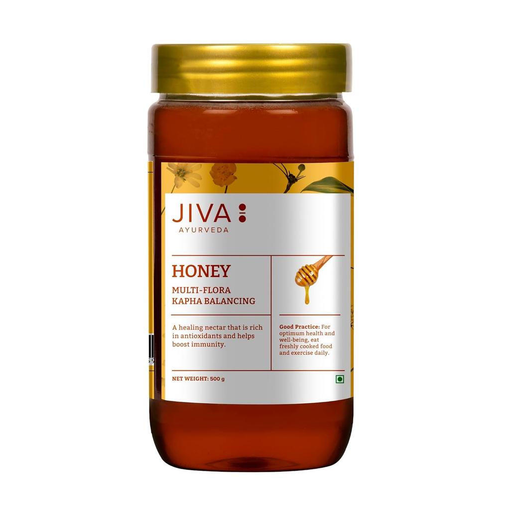 Мед Jiva Мультифлора 500 г Чистый Натуральный Подсластитель Для Ежедневного Благополучия Поддержки Энергии И Здорового Образа Жизни Упаковка 1 шт