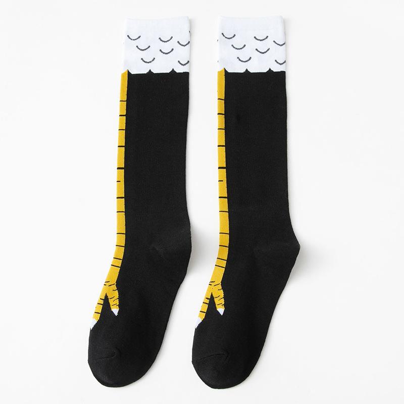 Мужские модные спортивные носки до икры с забавным принтом куриной лапы для весны и осени
