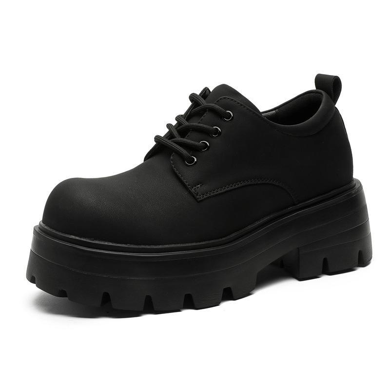 Весенние и летние новые легкие кожаные туфли мужские с толстой подошвой, мягкие и удобные, черные туфли дерби с большой головкой мужские G003-J