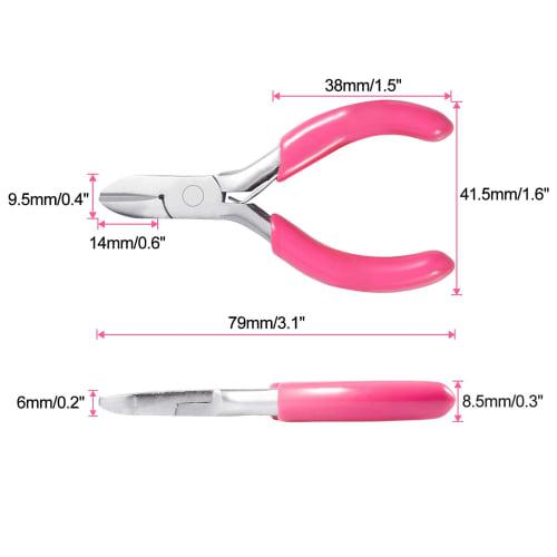 SPEEDWOX Mini Nippers, Small 3" Wire Cutter with Pink PVC Handle, Jewelry Pliers for Beading Jewelry Making DIY Craft Hobby Supplies