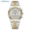 Fashion Business Mens Watches with Stainless Steel Waterproof Chronograph Quartz Watch for Men, Auto Date
