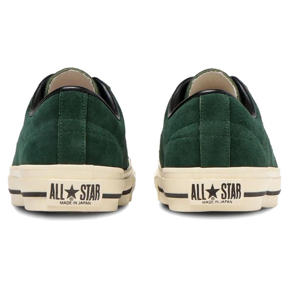 Converse One Star Сделано в Японии замшевые зеленые кроссовки унисекс темно-зеленые черные кремовые 35200510
