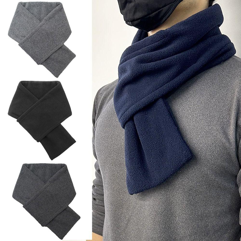 Толстый флисовый шарф, зимний теплый хлопковый платок, шарф, модный мужской утеплитель для шеи на открытом воздухе