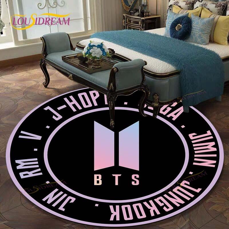 Kpop Bangtan Boys Круглые ковры для гостиной Ковры Мягкий фланелевый ковер для пола Ковер в спальню Коврик для детей Кухонный ковер