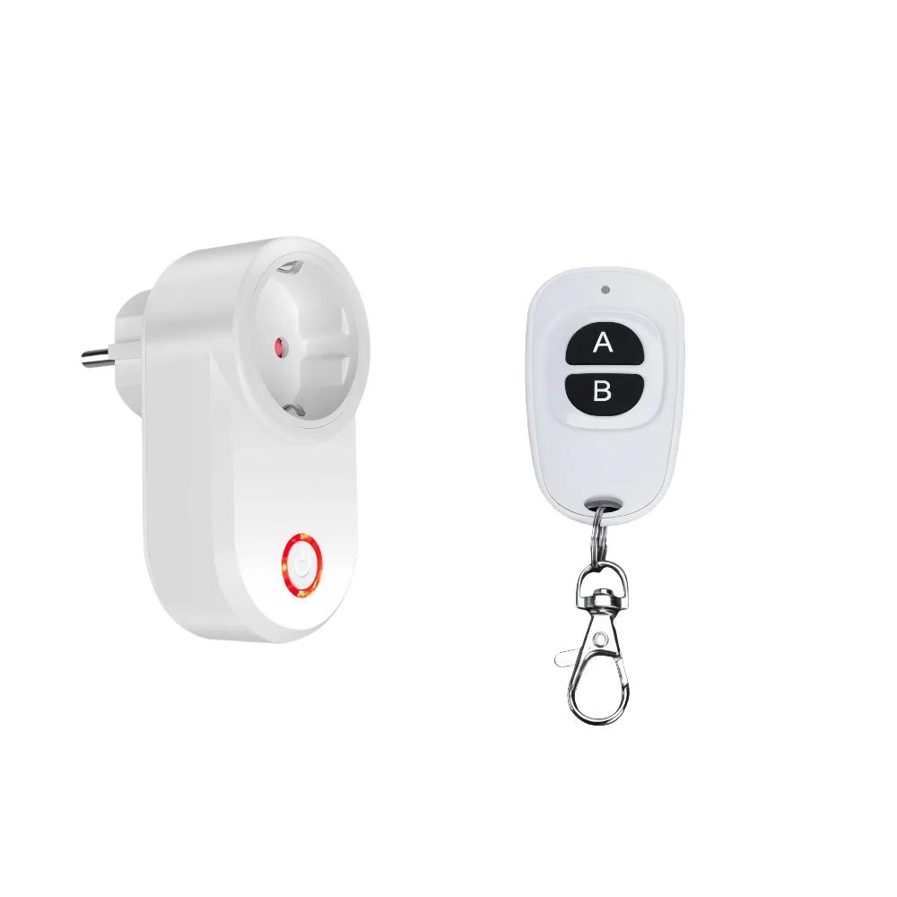 Беспроводная умная розетка 433 МГц, розетка с дистанционным управлением, EU FR, водонепроницаемая, пульт ДУ, 15 А, 110 В, 220 В, RF-вилка для бытовой техники, лампы, ВКЛ/ВЫКЛ