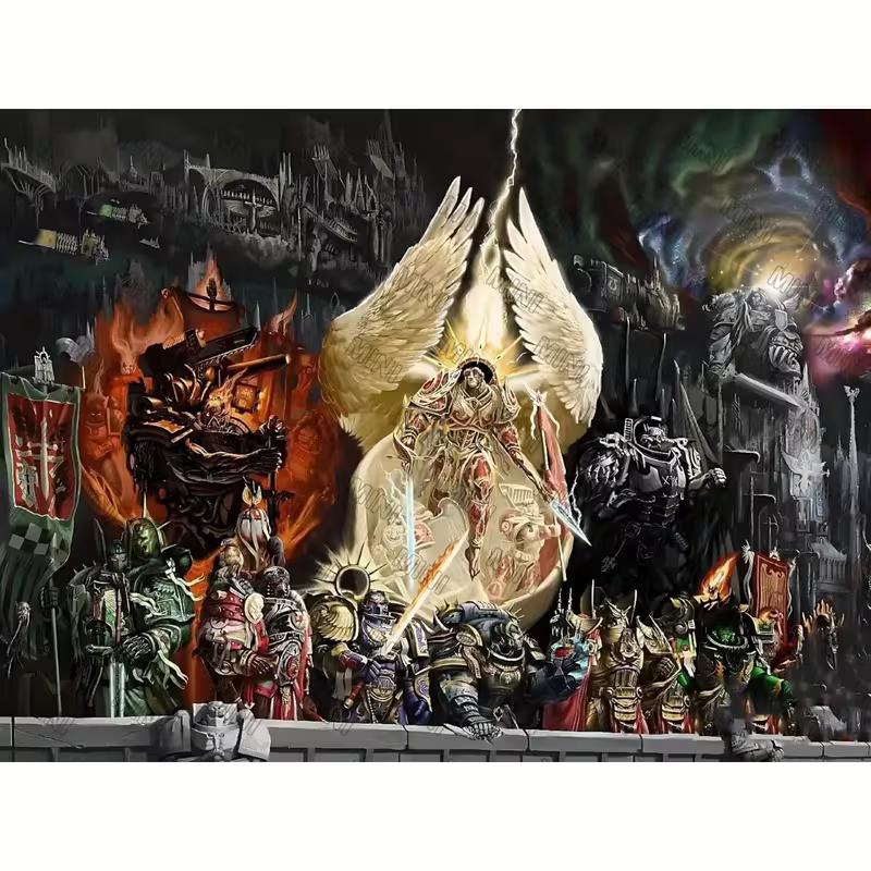 2D Гобелен Warhammer 40k, Настенное панно с Примархом Космического Десанта для Комнаты Фанатов