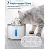 25-26 Stainless steel drinking fountain with 3 filter LED display for cats/dogs - 2.4L