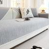 Four Seasons Sofa Cover Chenille Striped Sofa Mat Solid Color Sofa Cushion Living Room Non-Slip Couch Cushion Armrest Backrest