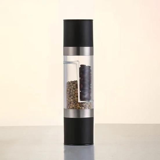 Dual Spice Grinder 2-in-1 Stainless Steel Manual Pepper And Salt Mill with Ceramic Core Adjustable Coarseness Seasoning Tool for Kitchen Travel Use