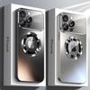 Роскошный стеклянный чехол для камеры с магнитной беспроводной зарядкой Magesafe для iPhone 11 12 13 14 15 16 17 Pro Max Air Plus, противоударный чехол