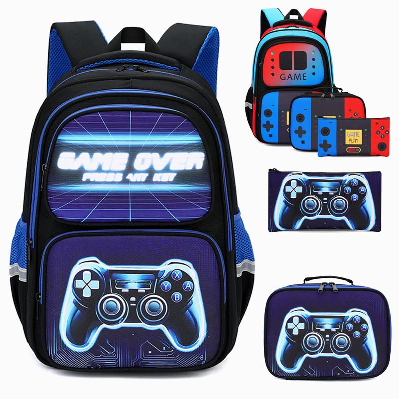 School Backpack for Boys Grades 3-9 Large Capacity Lightweight Multi-Compartment Lightweight Durable Anti-Shoulder Bag