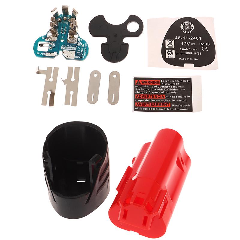 1 комплект для литий-ионного аккумулятора Milwaukee 12 В 1,3 Ач 1,5 Ач для литиевого аккумулятора M12, пластиковый корпус, защитная печатная плата