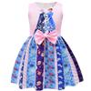 Мультяшное платье принцессы Эльзы для девочки с бантом-бабочкой для игр и вечеринок