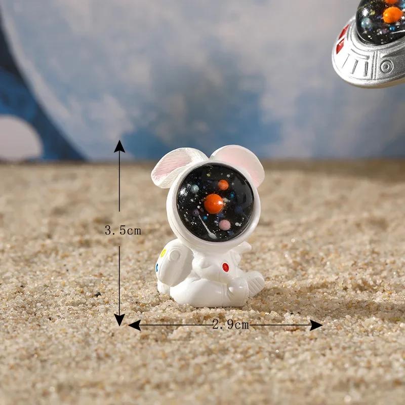 Миниатюрные фигурки милые мультяшные астронавты кролики микро ландшафтные украшения для украшения дома поделки кролики декор стола комнаты
