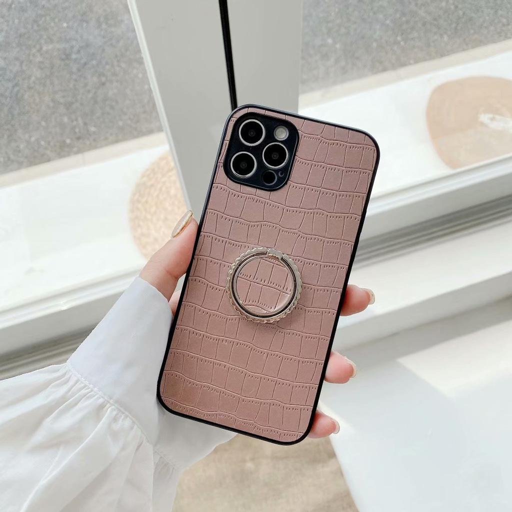 Противоударный чехол с крокодиловым рисунком и подставкой для кольца для Huawei P40 Lite E Samsung A30 iPhone 12