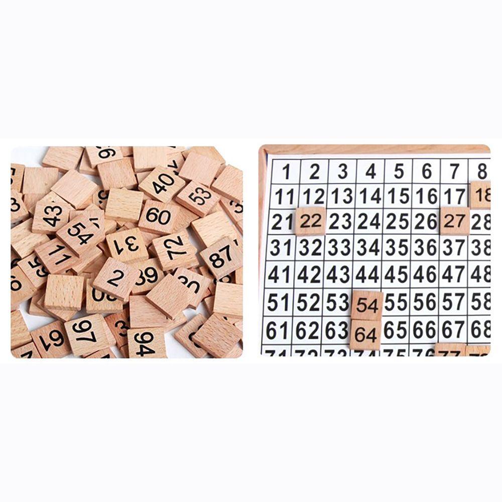 Mathematics Toy Early Learning Wooden Numbers Board 1-100 Consecutive Counting Game Sorting Blocks