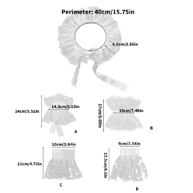Кружевной декоративный воротник-манжета на запястья, комплект для аниме-мероприятий, аксессуары для костюмов и косплея.