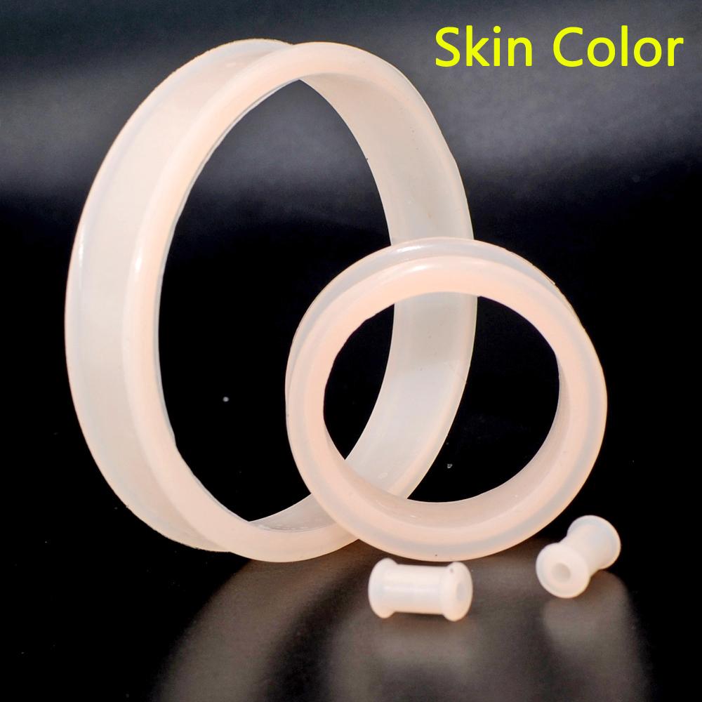 2pcs Supersize Flexible Silicone Double Flared Ear Tunnel Plug Ear Piercing Flesh Tunnel Ear Gauge Expander Stretchers Piercing