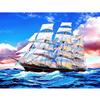 Diamond Embroidery Ocean Sailboat DIY Diamond Painting Full Round Pictures of Rhinestones Home Decor
