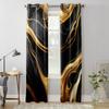 Marble Gold Texture Black Modern Window Curtains for Living Room Bedroom Curtain Kitchen Treatment Blinds Drapes