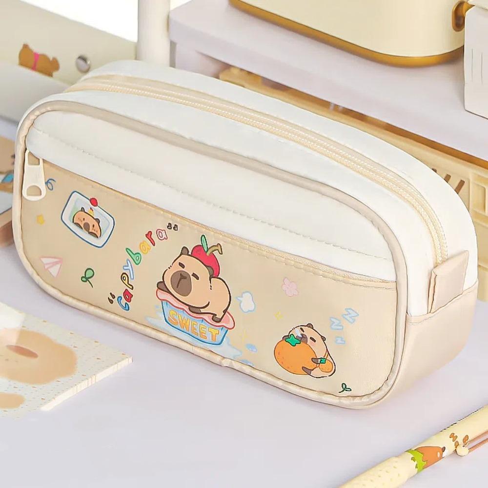 Pencil Case Capybara Stationery Bag Large Capacity Cartoon Pencil Bag  Office