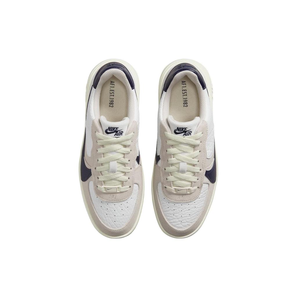 Nike Air Force 1 PLT.AF.ORM Summit Белые Темно-синие Женские Кроссовки Светло-Коричневый Кокосовое Молоко Черненый Синий FB8481-100