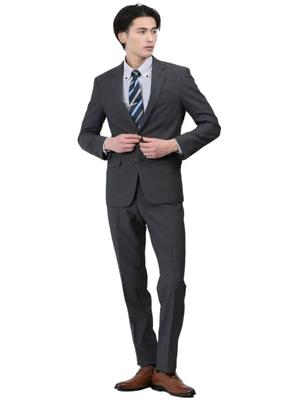 Костюм мужской Takakyu Slim Fit тянущийся и антибактериальный и против запаха, размер Y, серый, без спинки, удобный, моющийся, вертикально, горизонтально, по диагонали,
