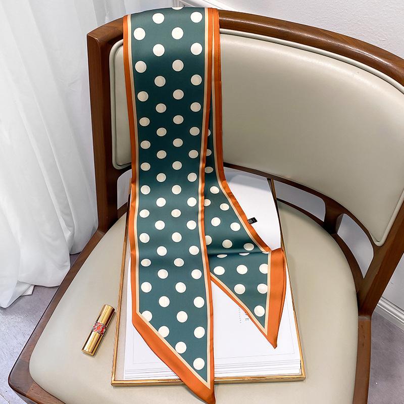 Fashion Point Silk Scarf Female Imitation Silk Spring and Summer Scarf Hair Band Decoration