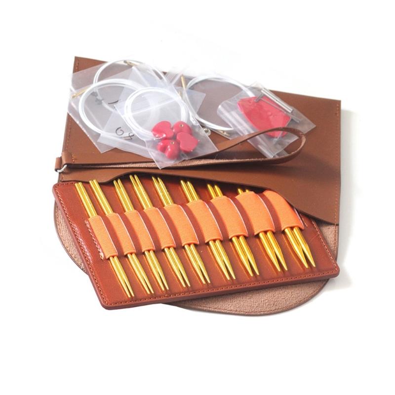 3.0-6.0mm Crochet Hook Set Circular Knitting Needle Set Interchangeable Circular Needle Knitting Tool for Blanket
