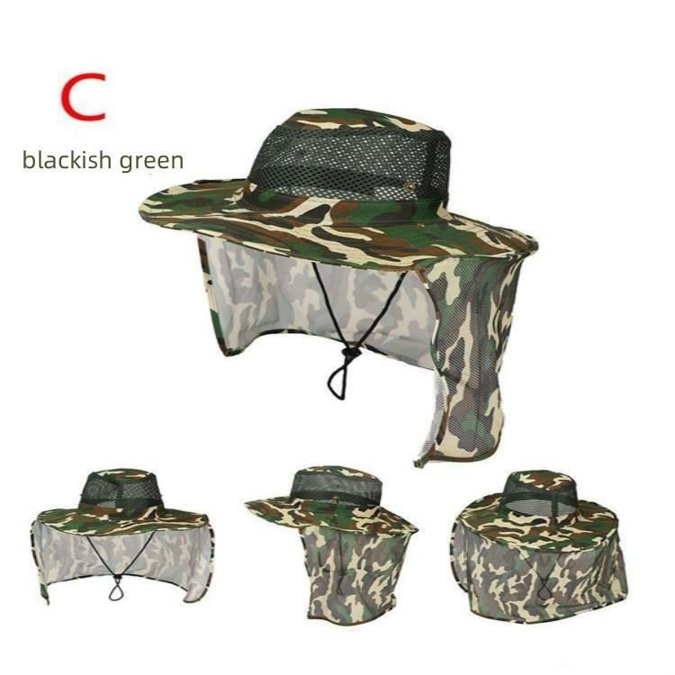Рыболовная шляпа на открытом воздухе с широкими полями, мужская дышащая сетчатая рыболовная шапка, пляжные шляпы, камуфляжная защита от солнца и ультрафиолета