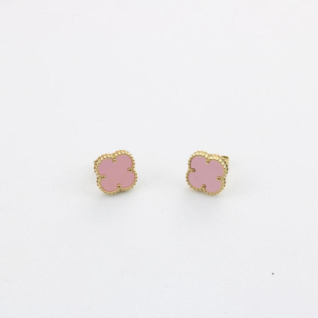 Серьги из титановой стали с четырьмя лепестками клевера, персонализированные женские серьги Ins Netroots, трепещущие на ветру, тот же абзац