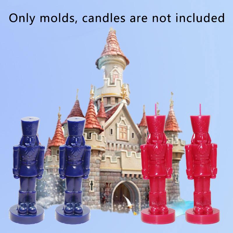 1 Set Christmas Ornaments Nutcracker Silicone Candle Mold Christmas Diy Decoration Dinner Soy Wax Mould
