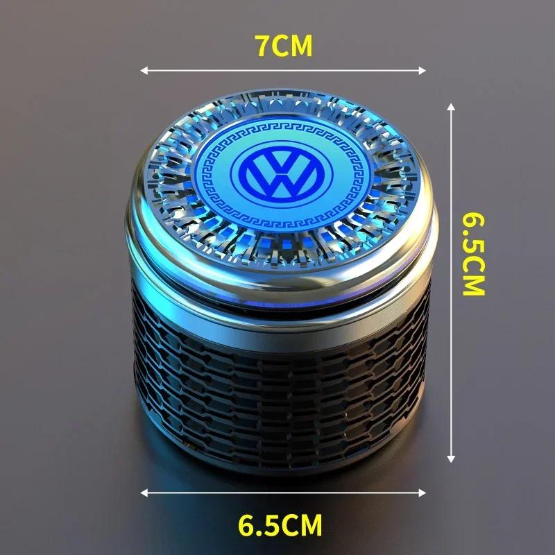 Portable Car Ashtray With LED Light Cigarette Ash Holders Cup For VW GTI Polo Golf Passat Tiguan Arteon Touareg Taigo Jetta CC