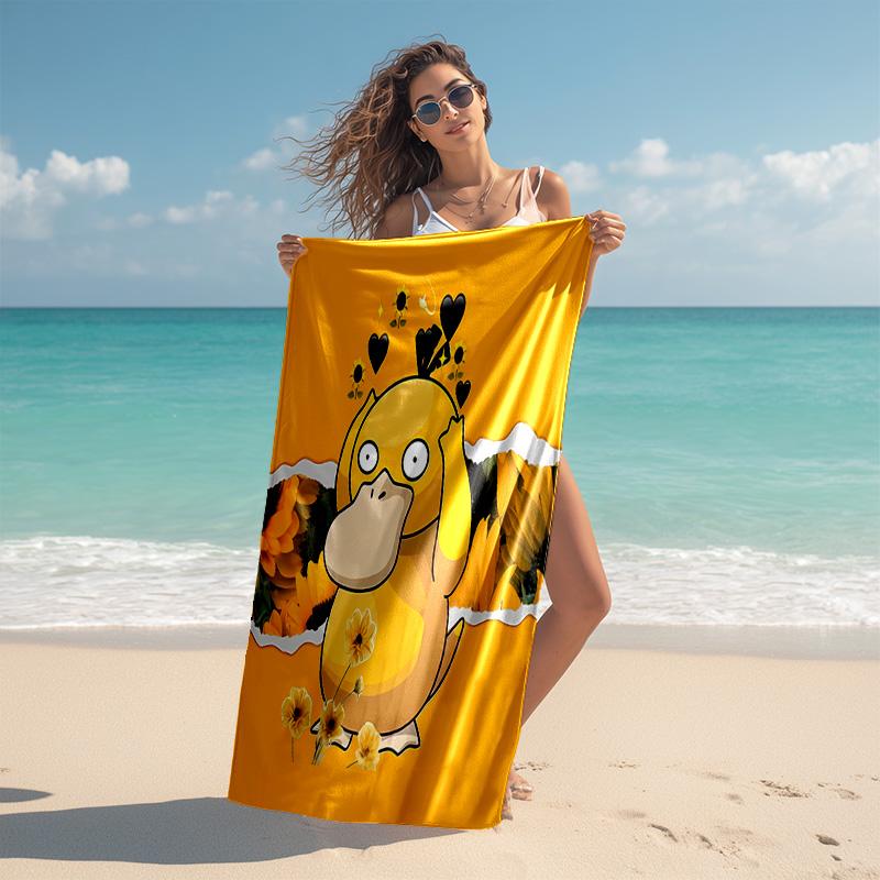 proof beach towel with Pokémon pattern - soft,absorbent,quick-drying,machine washable - perfect for swimming,camping,bathing