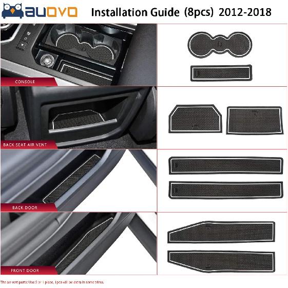 Auovo 8Pcs Anti-Dust Mats For Range Rover Evoque Accessories 2012-2018 Fit Center Console,Car Cup Holder Erts,Door Liners Interior For Land Rover