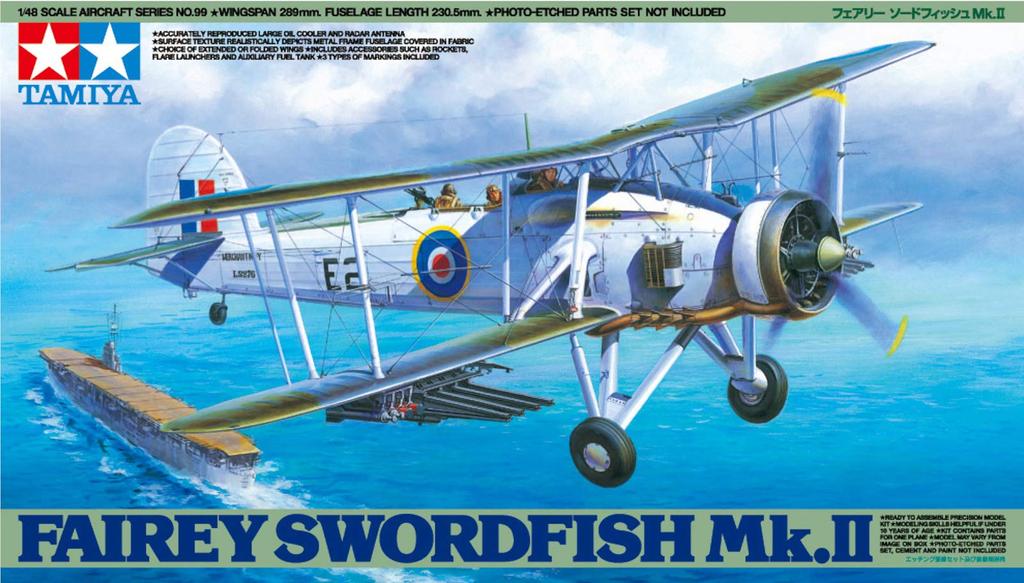 Tamiya Серия 'Шедевры' 99 Fairey Swordfish Королевского флота Пластиковая модель 61099 1/48 Нет. Мк.II