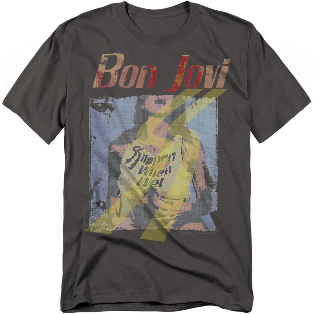 Bon Jovi Unisex Adult Slippery When Wet T-Shirt