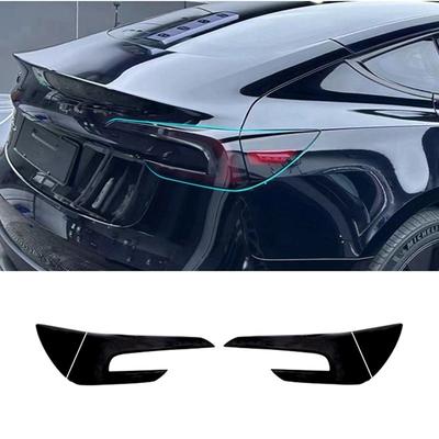 Для Tesla Model 3 Highland 2024 Автомобильный Задний Фонарь Защитная Пленка TPU Накладка на Задний Фонарь Наклейка Отделка - Копченые Черные Детали