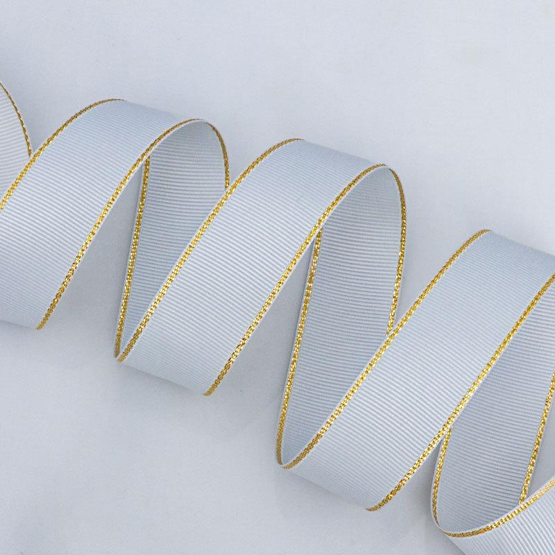 Романтичная и уютная однотонная золотая ребристая лента, зашифрованная полиэстеровая лента, двухсторонняя утолщенная прошитая лента, подарочная коробка, декоративная лента