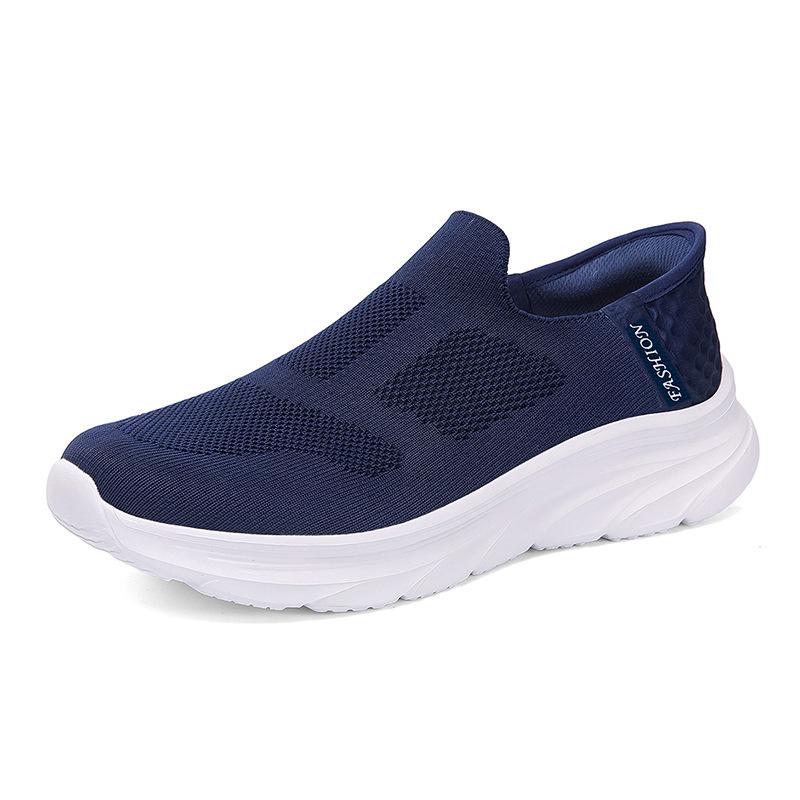 Large Size Spring New Casual Sports Running Shoes Soft-soled Lazy Shoes Fly-woven Breathable One-pedal Mesh Shoes
