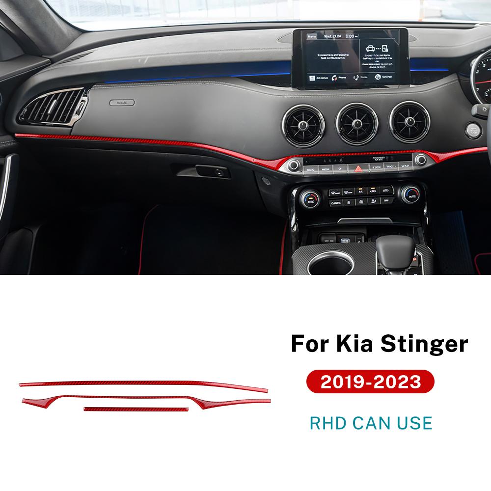 Carbon Fiber Style Interior Sticker for Kia Stinger 2019 2020 2021 2022 2023 LHD RHD Interior Panel
