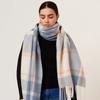 Soft Knitted Wool Scarf Cold-proof Long Neckscarf with Tassel Large Classic Plaid Scarf  Women